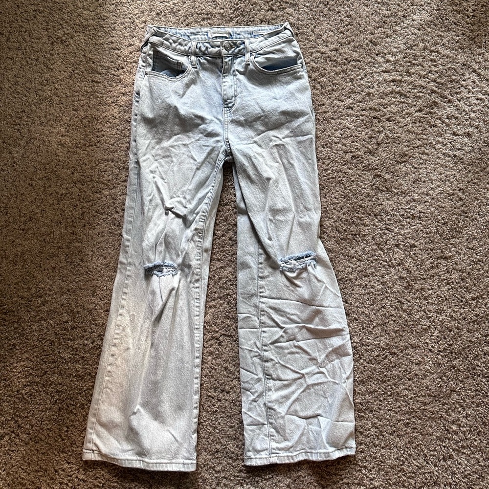 Cleo + Wolf high rise loose light wash jeans